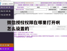 微信授权权限在哪里打开啊怎么设置的