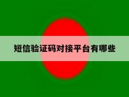短信验证码对接平台有哪些