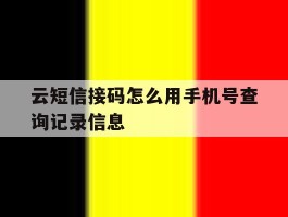 云短信接码怎么用手机号查询记录信息