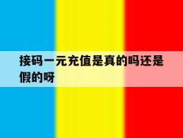 接码一元充值是真的吗还是假的呀的简单介绍