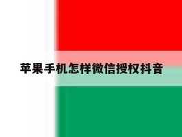 苹果手机怎样微信授权抖音