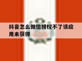 抖音怎么微信授权不了该应用未获得