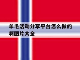 羊毛活动分享平台怎么做的啊图片大全