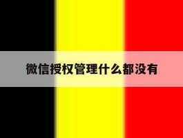 微信授权管理什么都没有