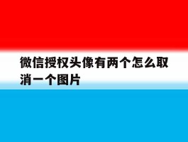 微信授权头像有两个怎么取消一个图片的简单介绍