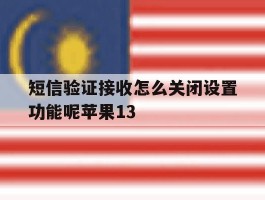 短信验证接收怎么关闭设置功能呢苹果13
