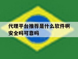 关于代理平台推荐是什么软件啊安全吗可靠吗的信息