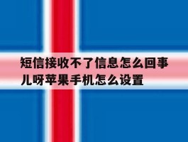 短信接收不了信息怎么回事儿呀苹果手机怎么设置的简单介绍