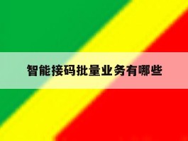 智能接码批量业务有哪些