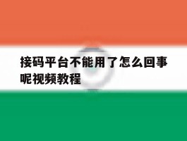 接码平台不能用了怎么回事呢视频教程
