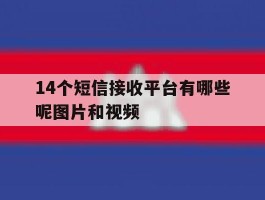 14个短信接收平台有哪些呢图片和视频