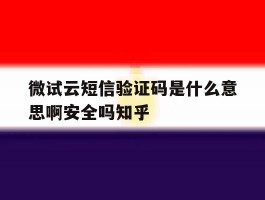 微试云短信验证码是什么意思啊安全吗知乎