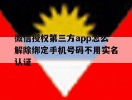 关于微信授权第三方app怎么解除绑定手机号码不用实名认证的信息