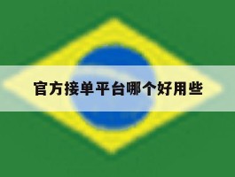 官方接单平台哪个好用些