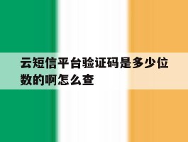 云短信平台验证码是多少位数的啊怎么查
