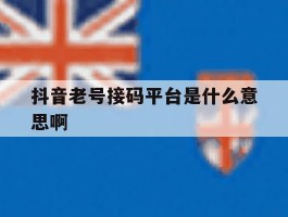 抖音老号接码平台是什么意思啊
