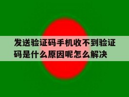 关于发送验证码手机收不到验证码是什么原因呢怎么解决的信息