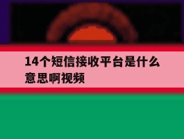14个短信接收平台是什么意思啊视频