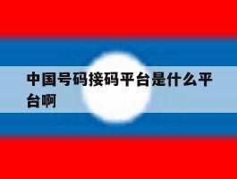 中国号码接码平台是什么平台啊