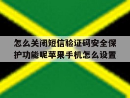 关于怎么关闭短信验证码安全保护功能呢苹果手机怎么设置的信息