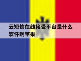 云短信在线接受平台是什么软件啊苹果