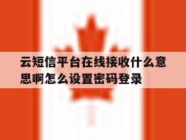 云短信平台在线接收什么意思啊怎么设置密码登录的简单介绍