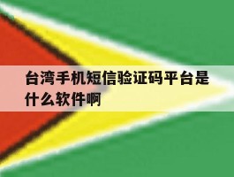 关于台湾手机短信验证码平台是什么软件啊的信息
