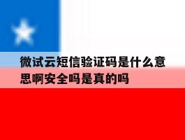 微试云短信验证码是什么意思啊安全吗是真的吗的简单介绍