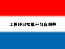 工程项目接单平台有哪些