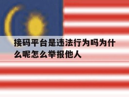 包含接码平台是违法行为吗为什么呢怎么举报他人的词条