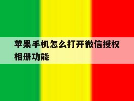 苹果手机怎么打开微信授权相册功能