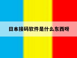 关于日本接码软件是什么东西呀的信息