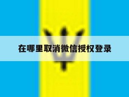 在哪里取消微信授权登录