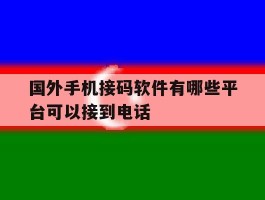 国外手机接码软件有哪些平台可以接到电话