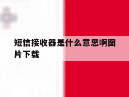 短信接收器是什么意思啊图片下载
