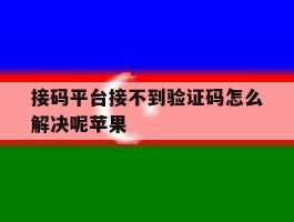 接码平台接不到验证码怎么解决呢苹果