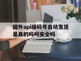 关于国外api接码号自动发货是真的吗吗安全吗的信息