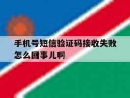 关于手机号短信验证码接收失败怎么回事儿啊的信息