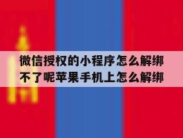 微信授权的小程序怎么解绑不了呢苹果手机上怎么解绑的简单介绍