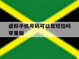 虚拟手机号码可以发短信吗苹果版