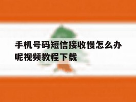 包含手机号码短信接收慢怎么办呢视频教程下载的词条