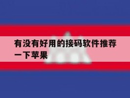有没有好用的接码软件推荐一下苹果