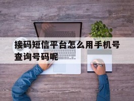 接码短信平台怎么用手机号查询号码呢