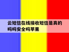 云短信在线接收短信是真的吗吗安全吗苹果