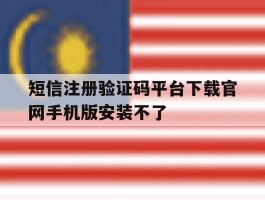 短信注册验证码平台下载官网手机版安装不了