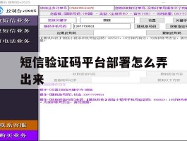 短信验证码平台部署怎么弄出来