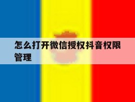 怎么打开微信授权抖音权限管理