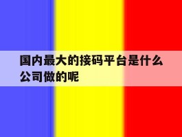 包含国内最大的接码平台是什么公司做的呢的词条