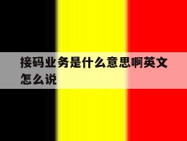 接码业务是什么意思啊英文怎么说