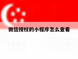 微信授权的小程序怎么查看